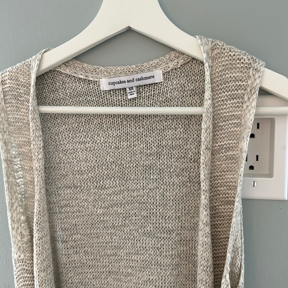 Cupcakes & cashmere- sleeveless sweater cardigan